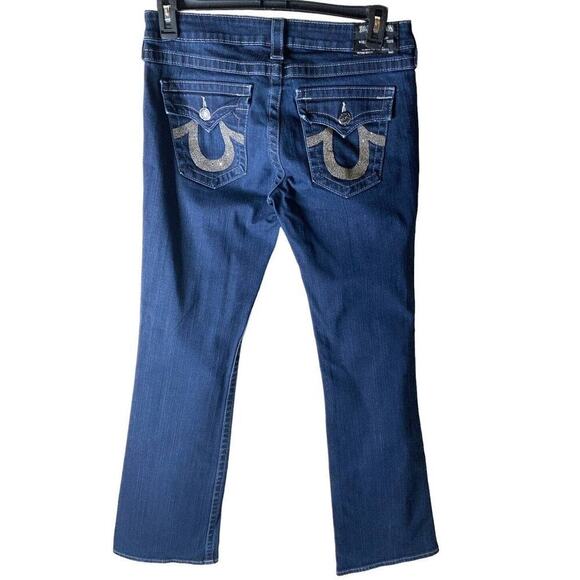 True Religion Becky Jeans Women's Size 30 Bootcut Dark Wash Blue Denim - Picture 1 of 12